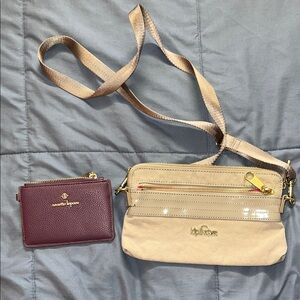 Kipling Beige Crossbody Bag and sm zip wallet